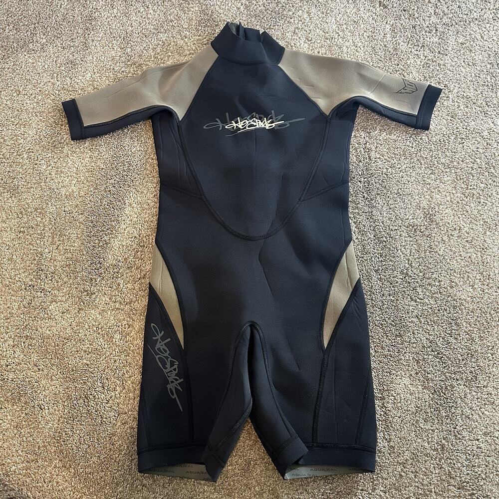 HO Sports Kids Spring Shorty Wetsuit Juniors Size 12 Child Youth Gray Black